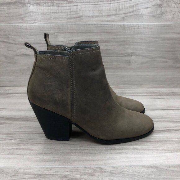 Cole Haan Ankle Boots Women's 6.5B Chesney Taupe Leather Side Zip Booties - Picture 1 of 11